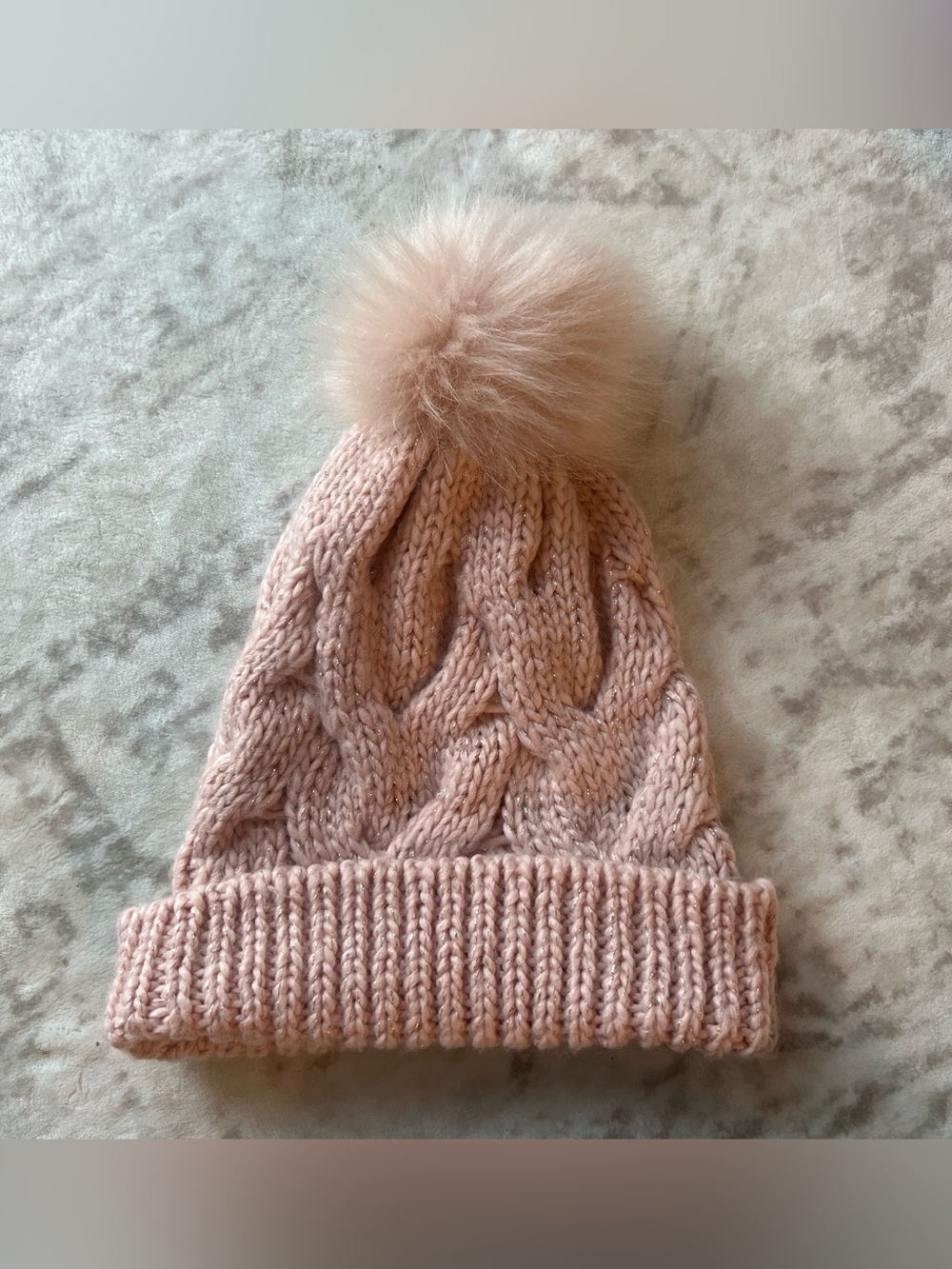 Express Blush Pink Knit Pom Beanie
